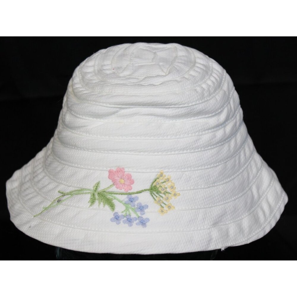 2004 Gymboree Easter Sweet as Sugar Hat S/M Basket Bucket Flowers Bow Embroider